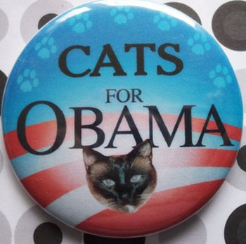 Button Cats for Obama - The dog coat lady shop